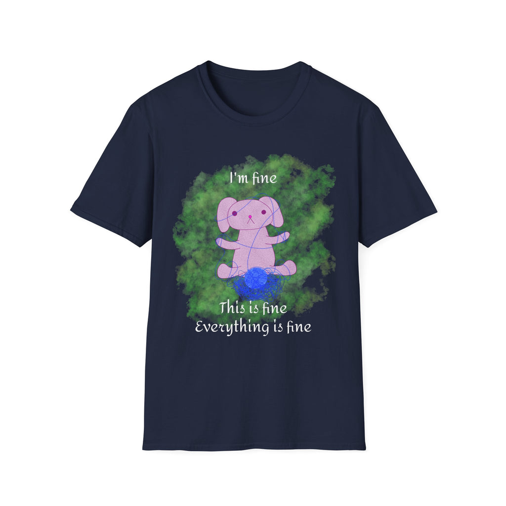 Kara Rabbit Yarn Tee ("I'm fine" design)