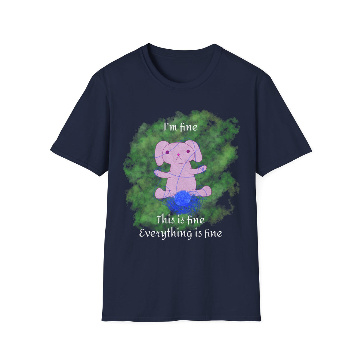 Kara Rabbit Yarn Tee ("I'm fine" design)