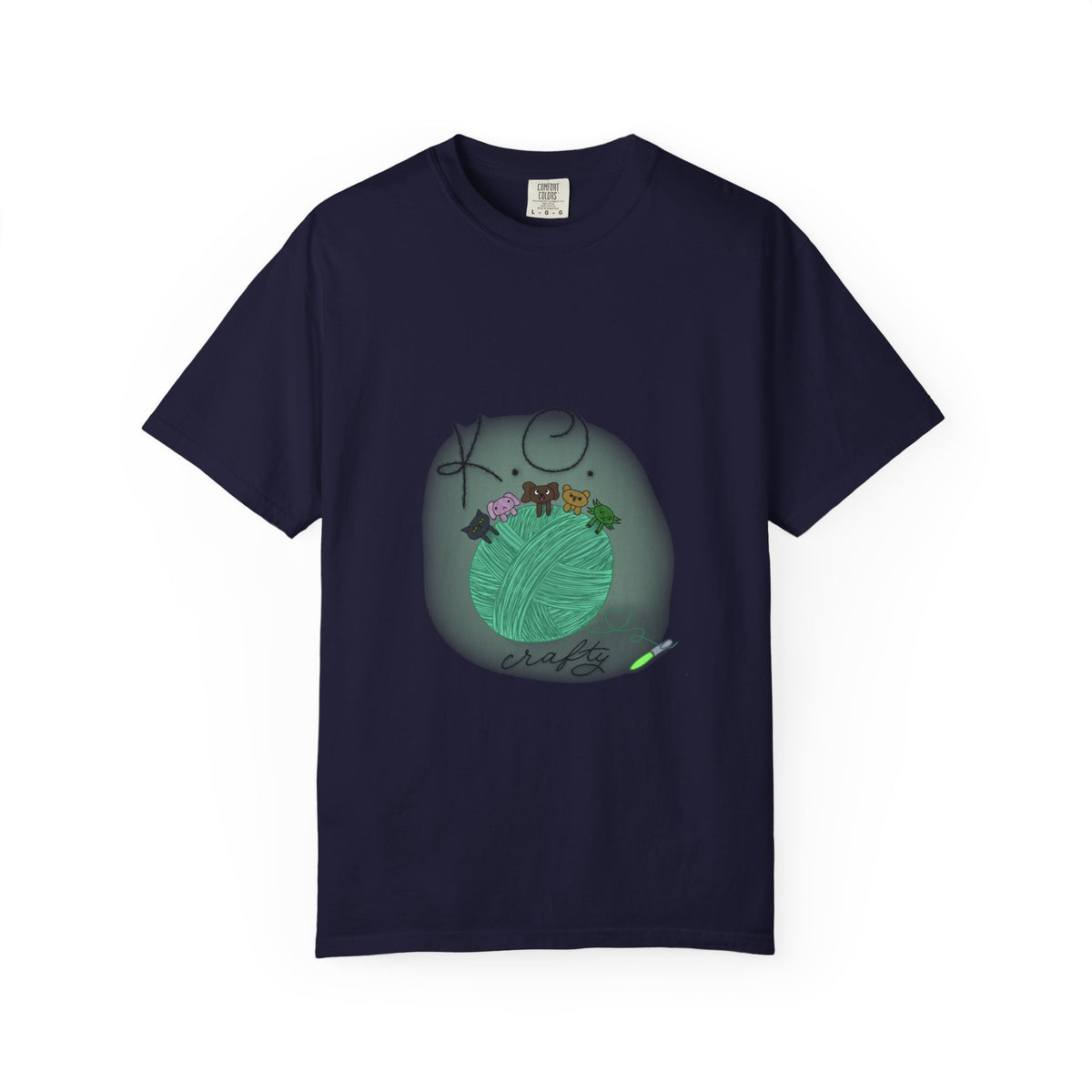 Knitting Joy T‑Shirt — KO Crafts Green Yarn Graphic Tee