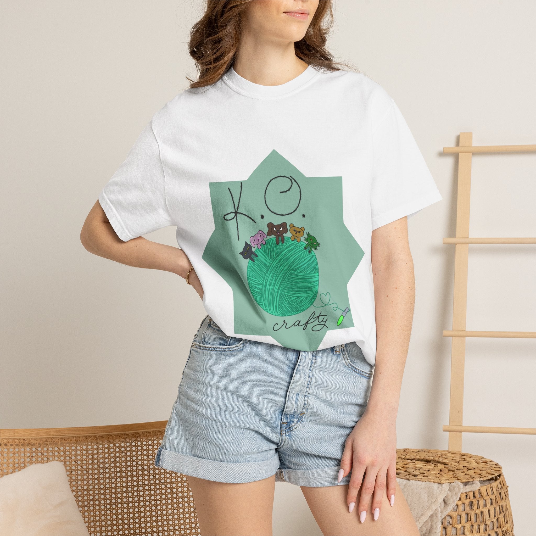 Knitting Joy T‑Shirt — KO Crafts Green Yarn Graphic Tee