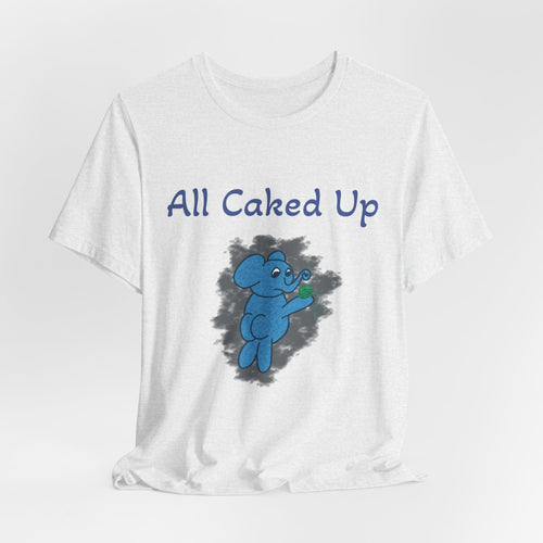 All Caked Up Cute Blue Elephant Tee – Funny Dessert Lover T-Shirt