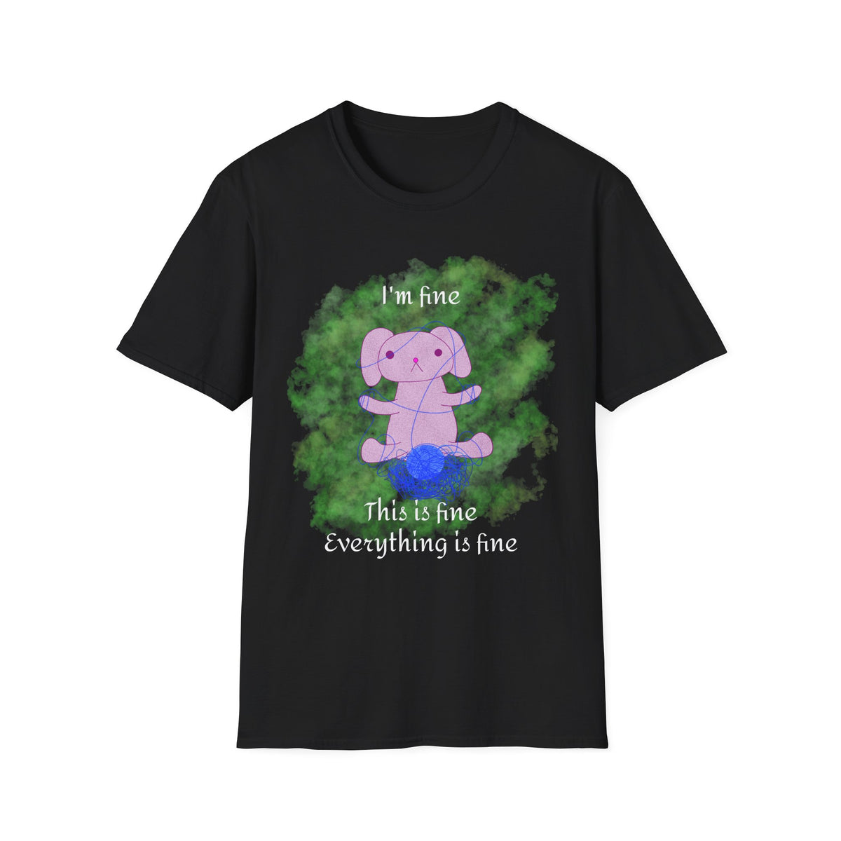 Kara Rabbit Yarn Tee ("I'm fine" design)