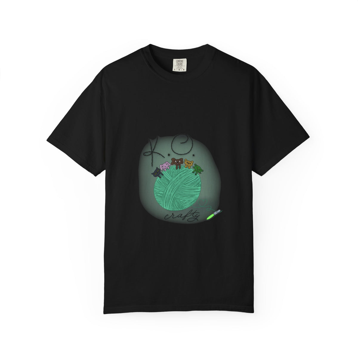 Knitting Joy T‑Shirt — KO Crafts Green Yarn Graphic Tee