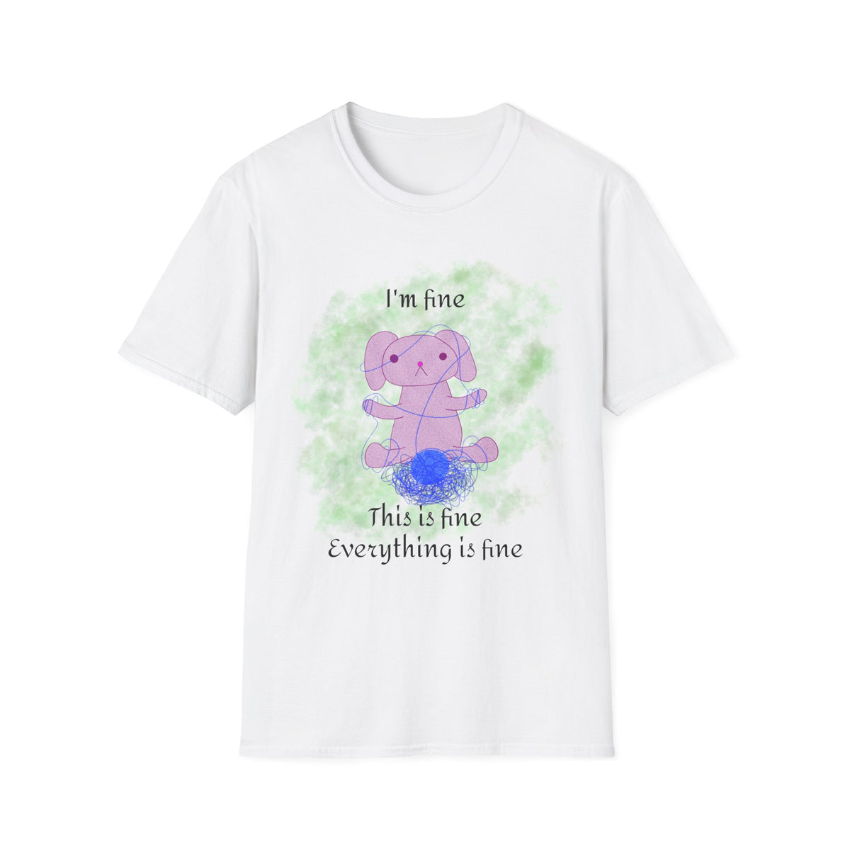 Kara Rabbit Yarn Tee ("I'm fine" design)