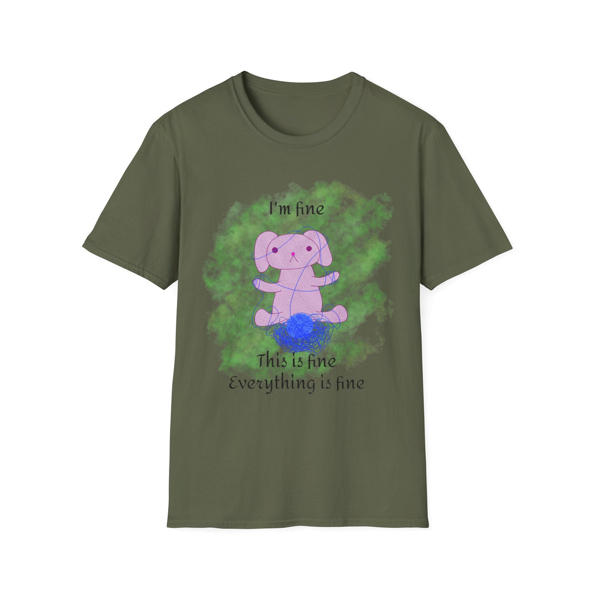 Kara Rabbit Yarn Tee ("I'm fine" design)