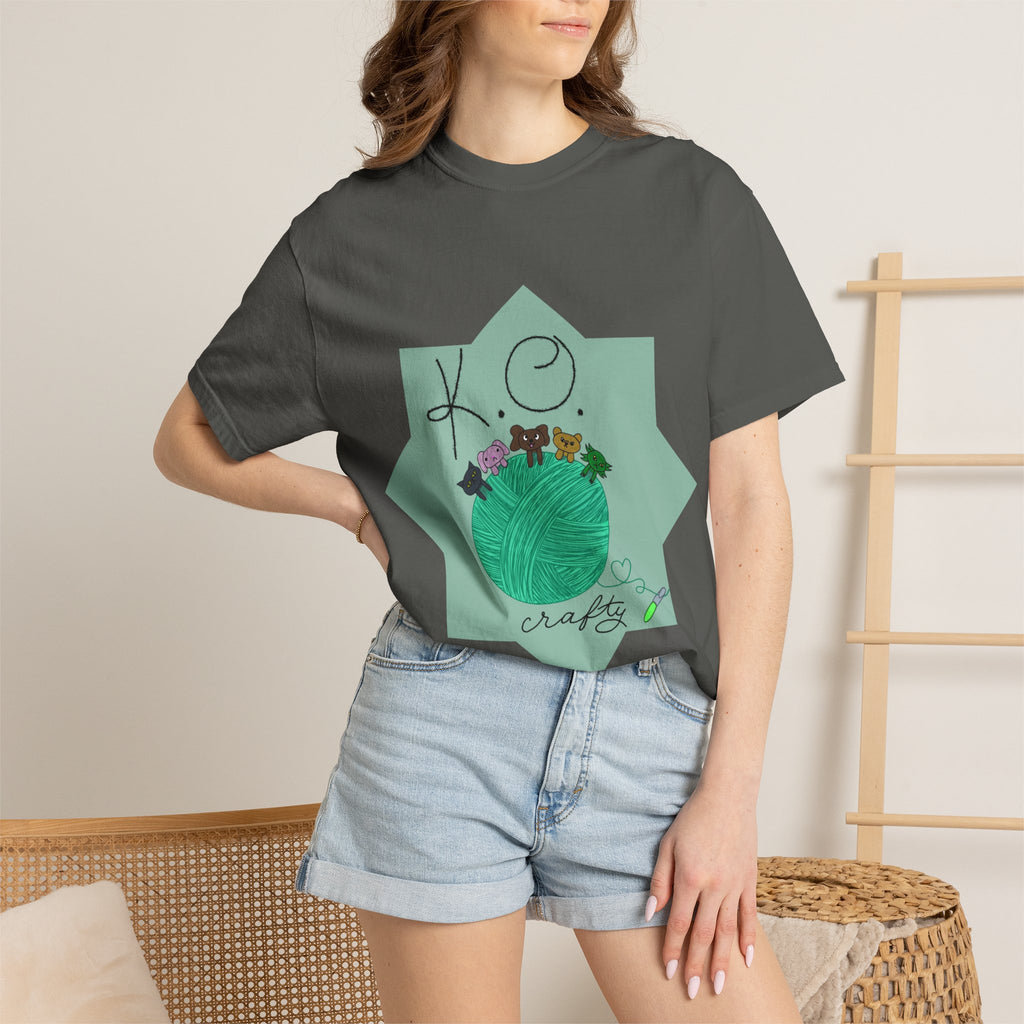 Knitting Joy T‑Shirt — KO Crafts Green Yarn Graphic Tee