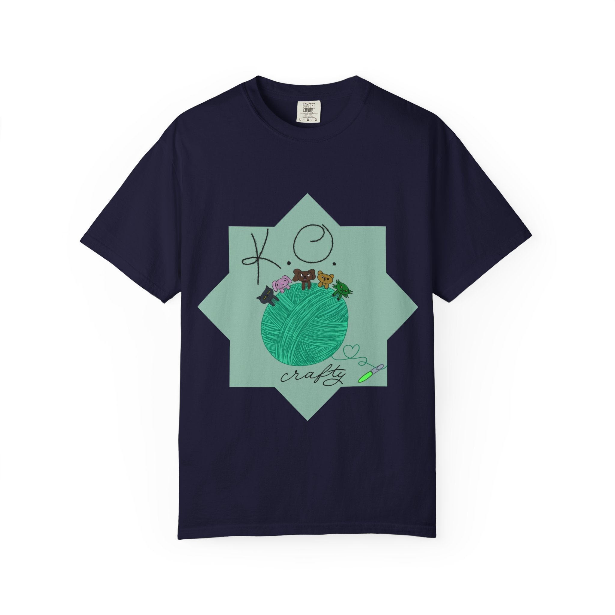 Knitting Joy T‑Shirt — KO Crafts Green Yarn Graphic Tee