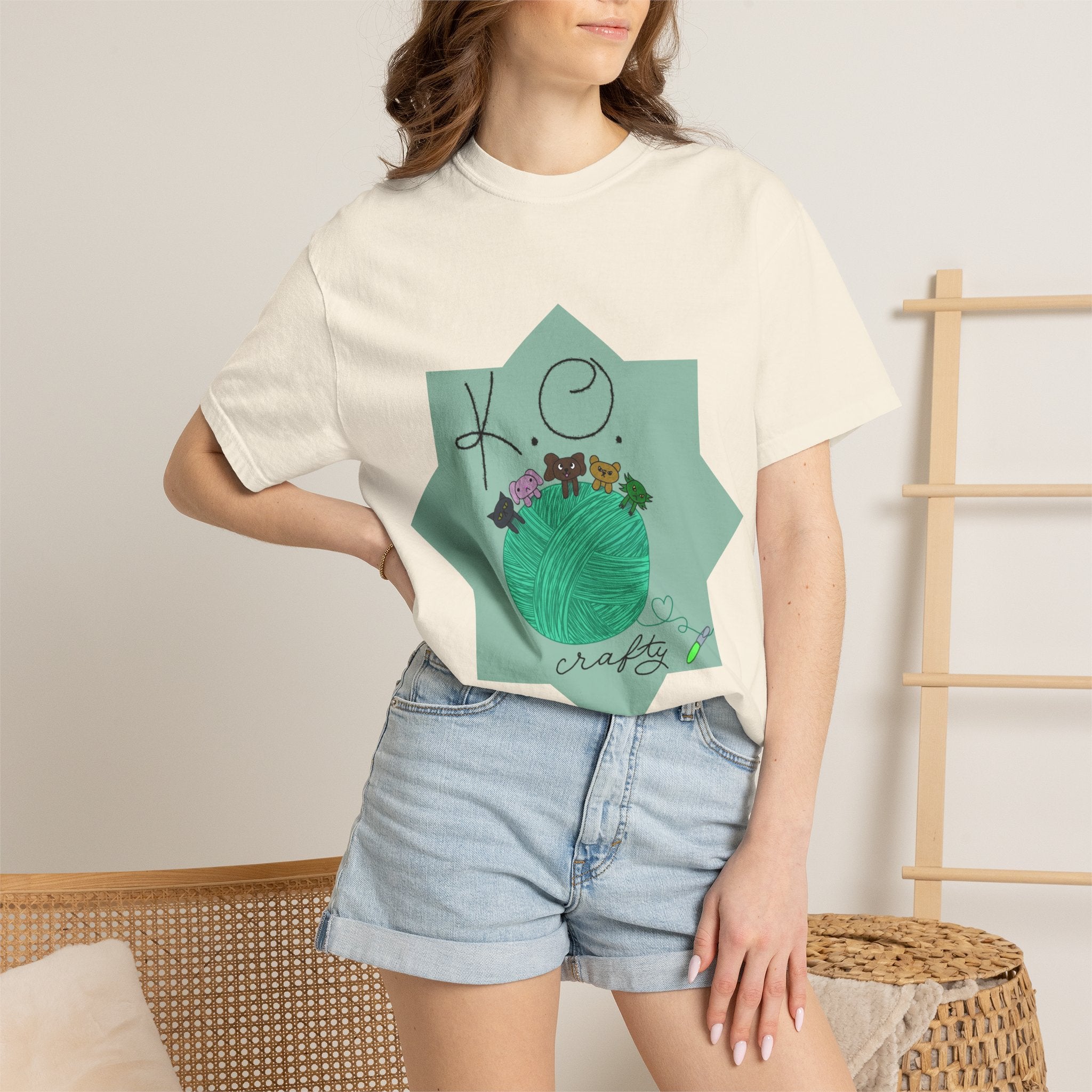 Knitting Joy T‑Shirt — KO Crafts Green Yarn Graphic Tee