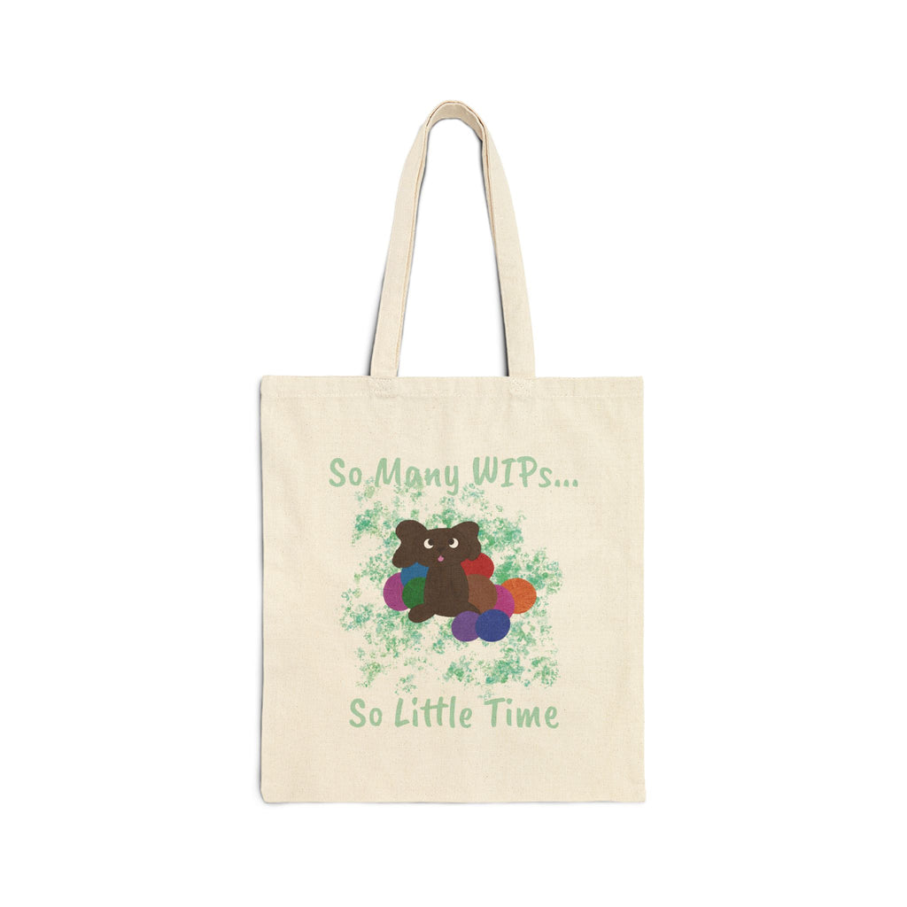 Cotton Canvas Tote Bag - Koko the Dog WIP Bag Design