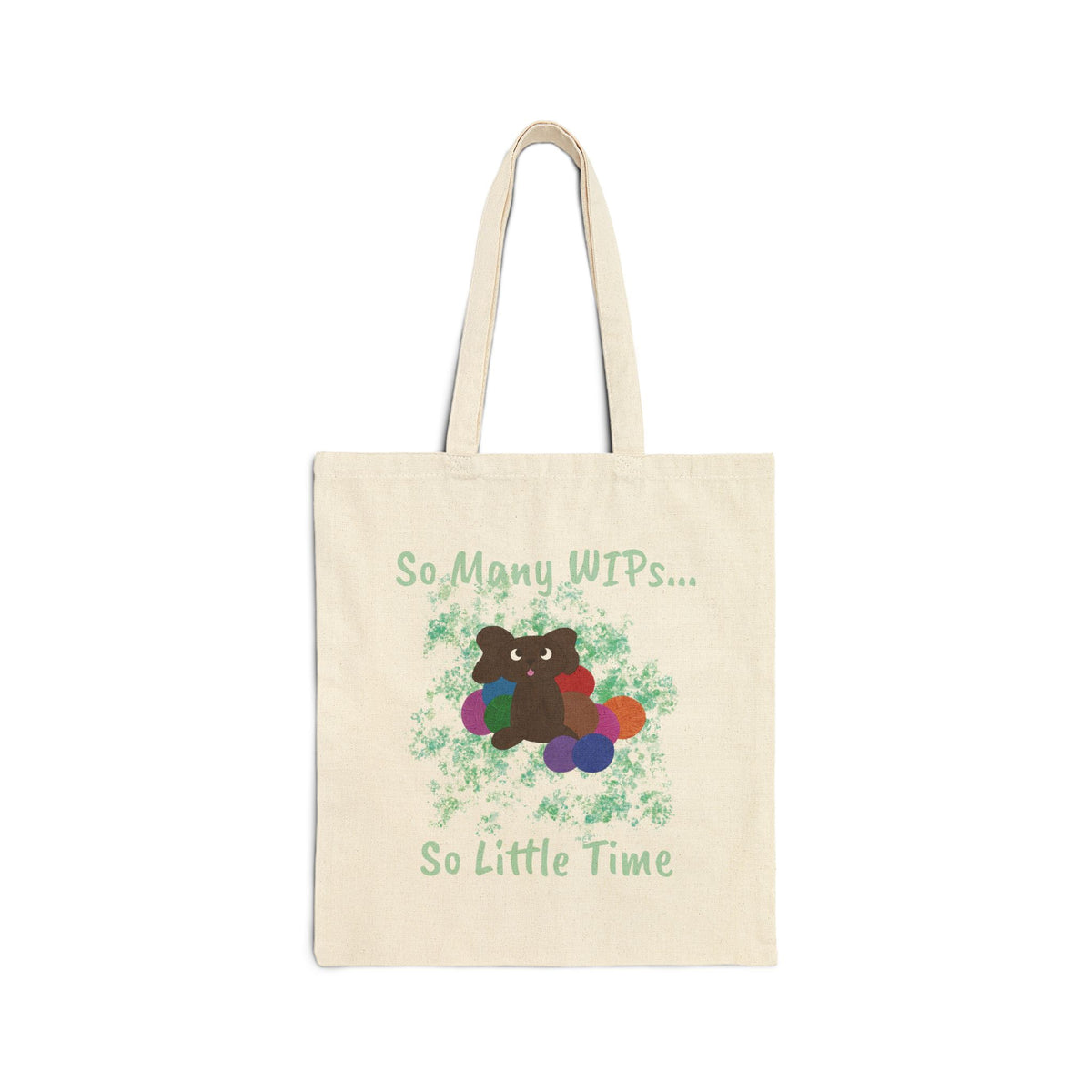 Cotton Canvas Tote Bag - Koko the Dog WIP Bag Design
